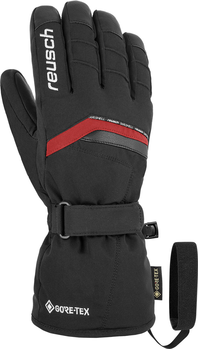 фото Перчатки горнолыжные reusch manni gtx black/white/fire red (inch (дюйм):11)