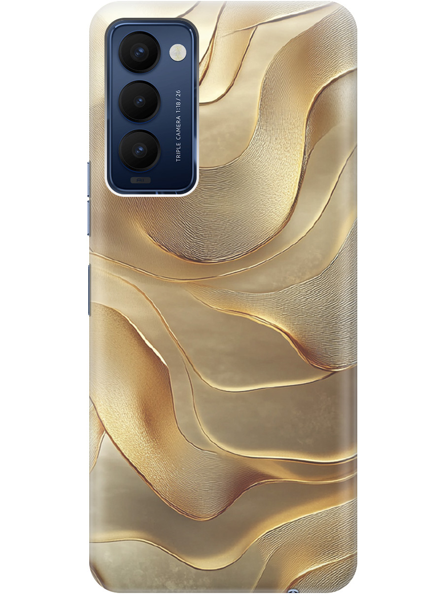 

Силиконовый чехол на Tecno Camon 18 / 18P с принтом "Золотистые волны", Прозрачный;бежевый;золотистый, 741735931
