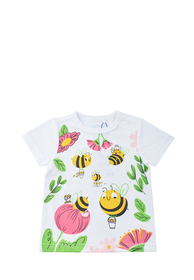 

Футболка для маленькой девочки SS23B03000501 Kari baby 209673 цв.белый р.18-24m, 209673
