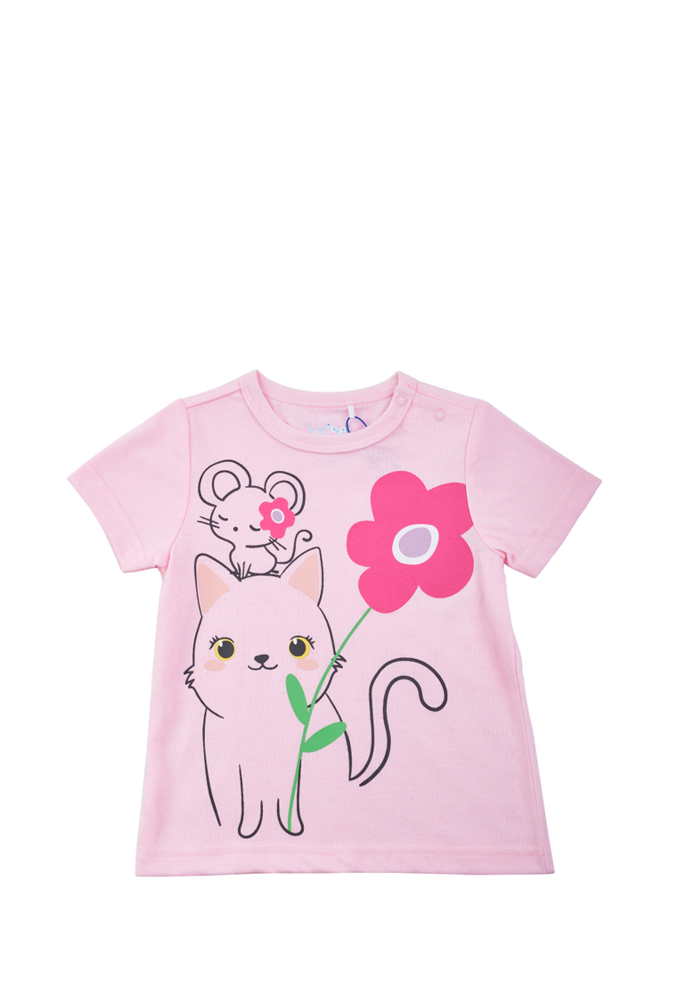 

Футболка для маленькой девочки SS23B01500502 Kari baby 209672 цв.розовый р.18-24m, 209672