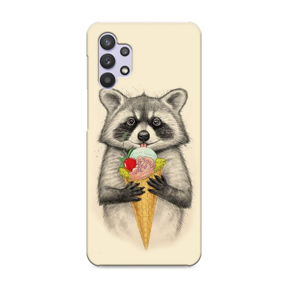 

Пластиковый чехол "Енот с мороженым" на Samsung Galaxy A32, 2102020-7