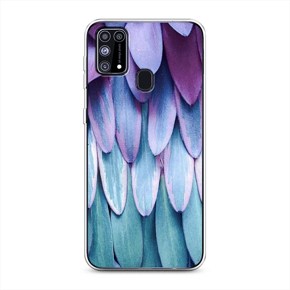

Чехол на Samsung Galaxy M31 "Синее перо", Фиолетовый;голубой, 2100750-3