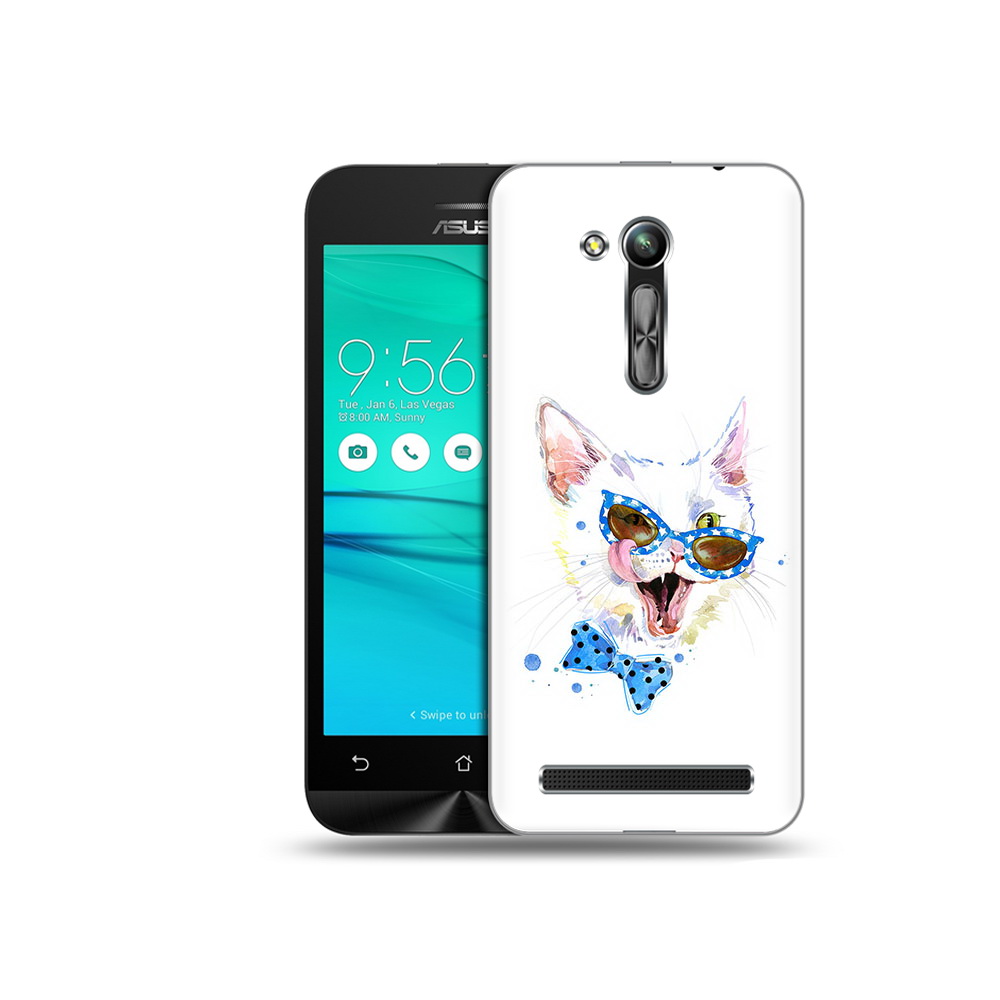 

Чехол MyPads Tocco для Asus ZenFone Go (ZB452KG) белый кот, Прозрачный, Tocco