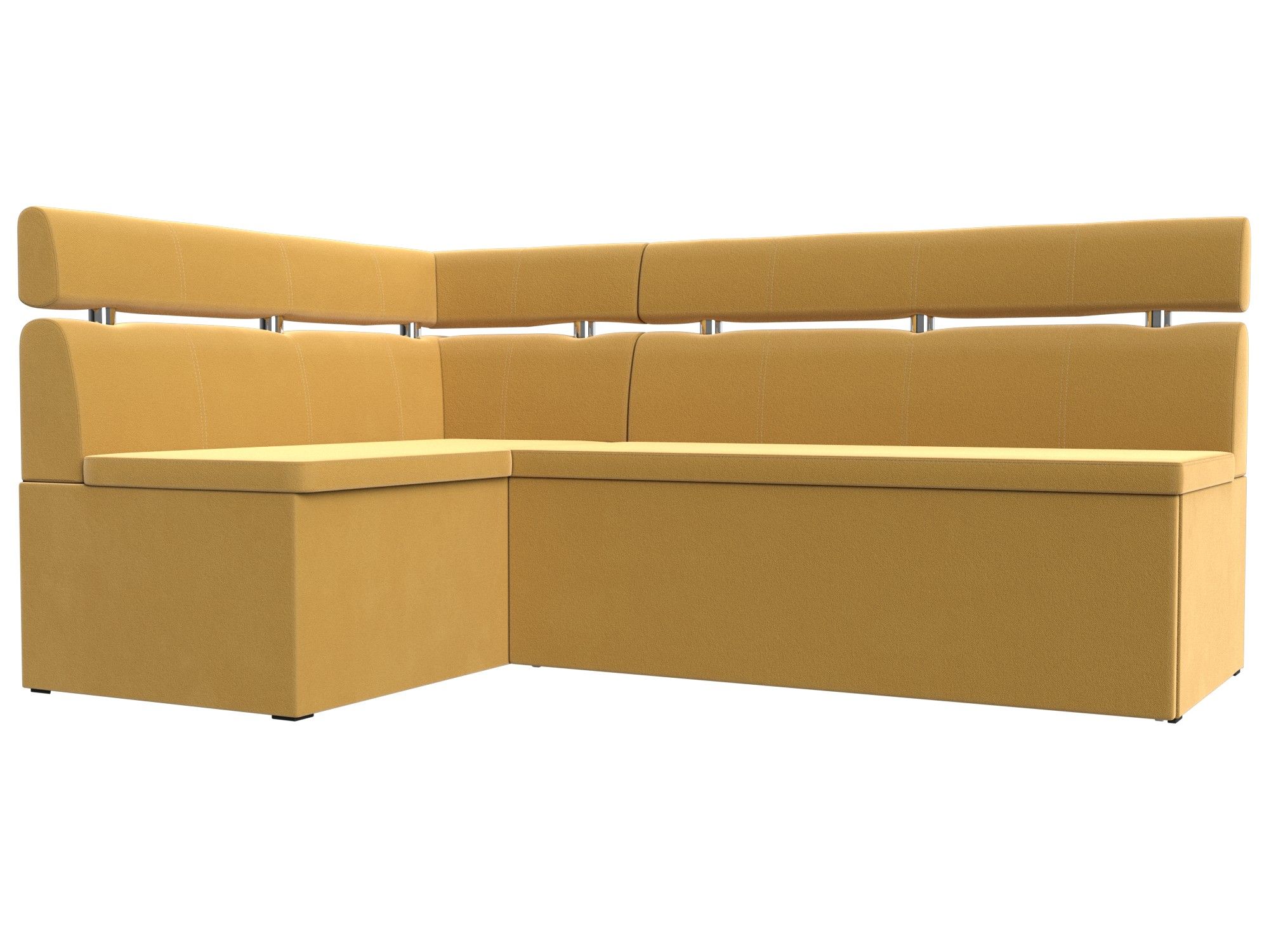 

Диван кухонный Лига Диванов Классик левый угол 195х121х93, микровельвет, желтый, Кухонный угловой диван Классик левый угол