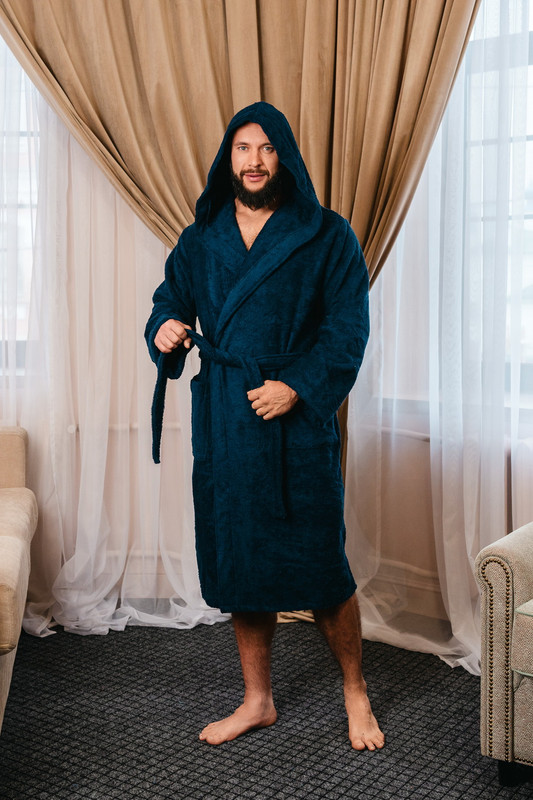 

Халат мужской Bio-Textiles HMM синий 52-54 RU, HMM