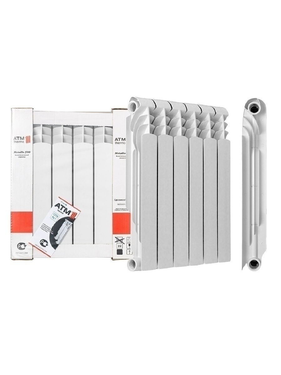 Биметаллический радиатор ATM THERMO Metallo 8 секций белый (BiM50080-8)