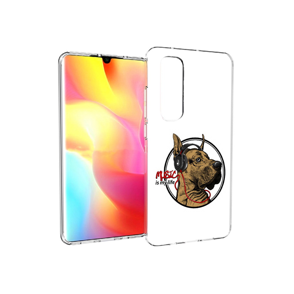 

Чехол MyPads Tocco для Xiaomi Mi Note 10 Lite музыкальная собака (PT149714.254.490), Прозрачный, Tocco