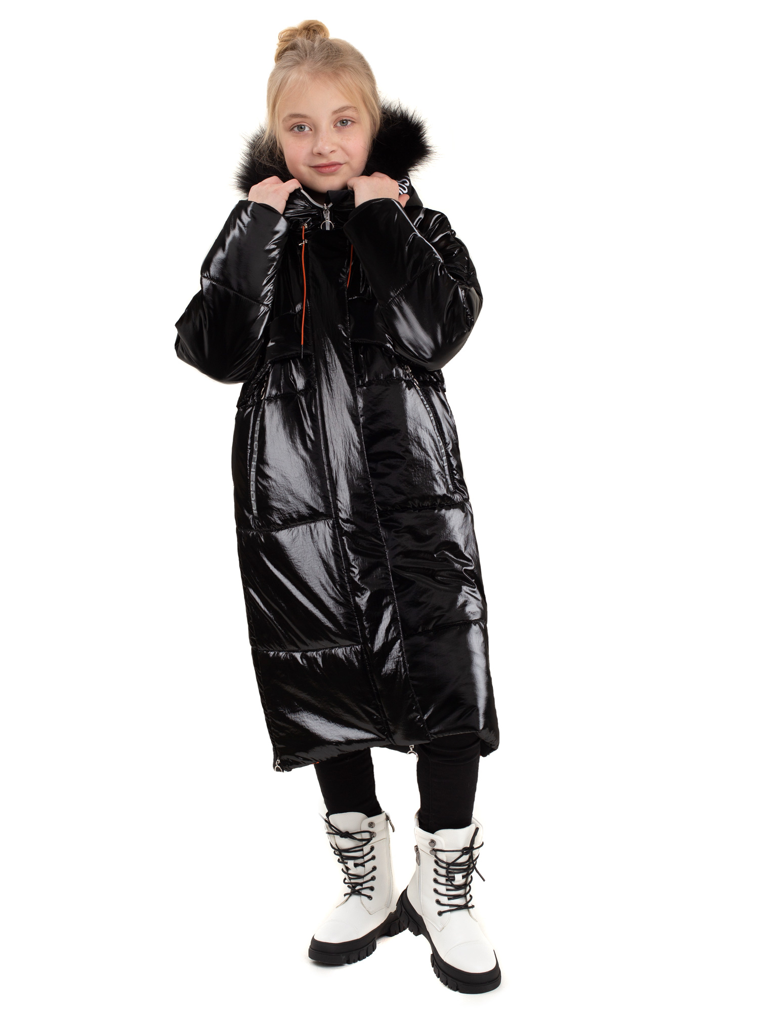 фото Пальто детское batik глория 442-22з цв.черный бархат р.164