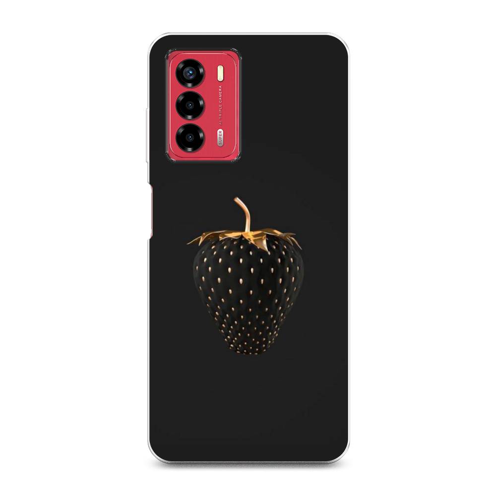 фото Силиконовый чехол "черно-золотая клубника" на zte blade v40 vita awog