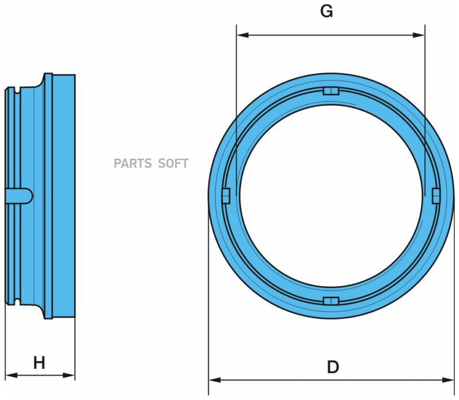 Гайка балансира! шлицевая 158mm h=46mm M125x4\ BPW