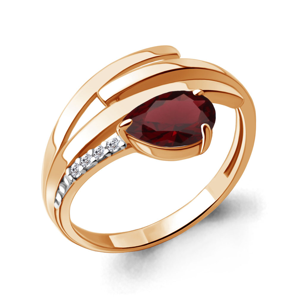 

Кольцо из серебра с гранатом Aquamarine Aquamarine 6959503А_925_з р, 6959503А_925_з