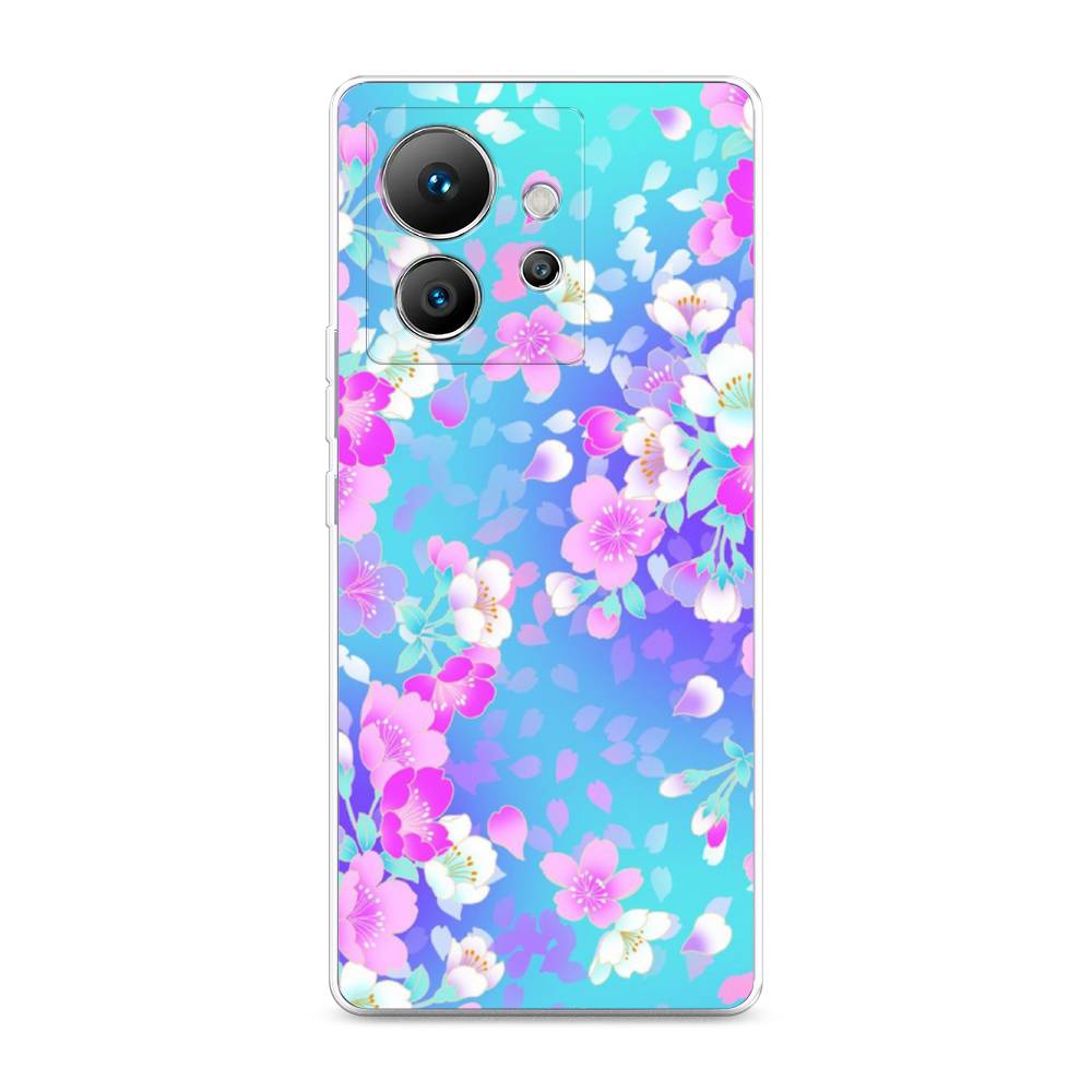 

Чехол Awog на Infinix Zero Ultra 5G "Яблоневые цветы", Голубой;розовый;белый, 3102850-8
