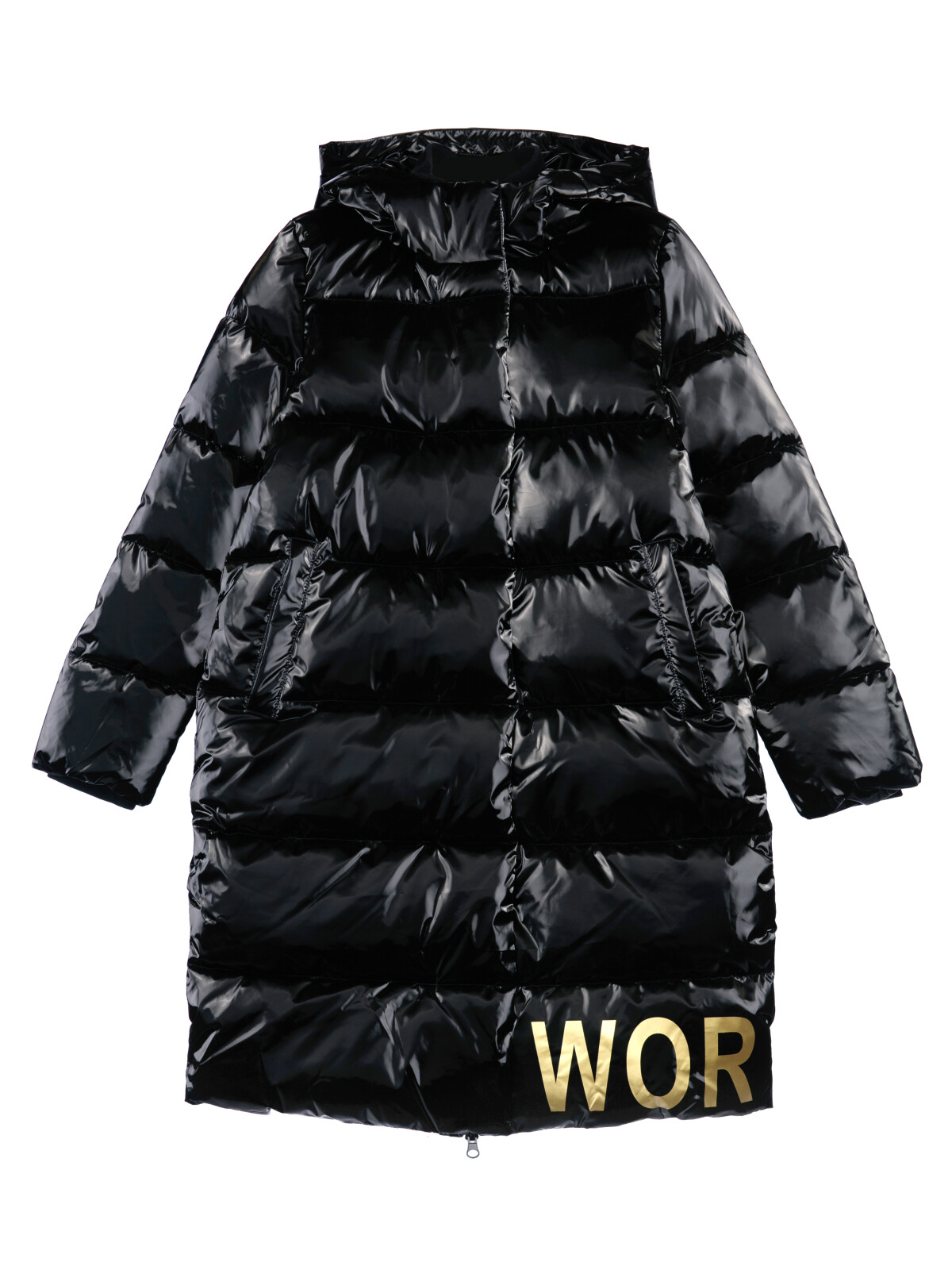 Пальто текстильное с полиуретановым покрытием для девочек PlayToday, черный, 134
