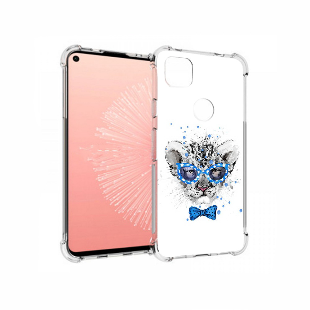 

Чехол MyPads Tocco для Google Pixel 4A тигренок с бабочкой, Прозрачный, Tocco