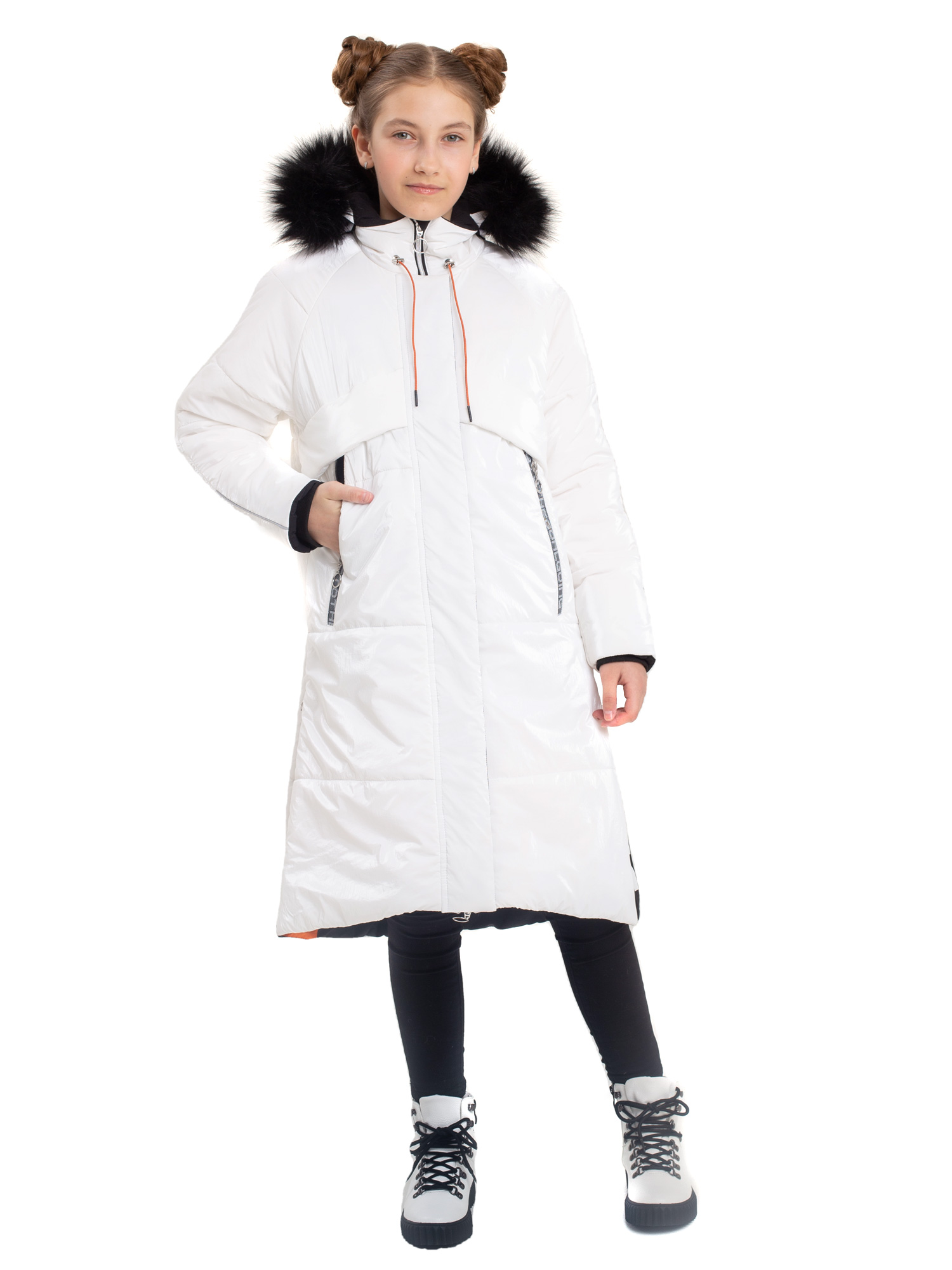 Пальто детское Batik 442-22з, белый жемчуг, 164 бусины 10 жемчуг 500г 20г белый