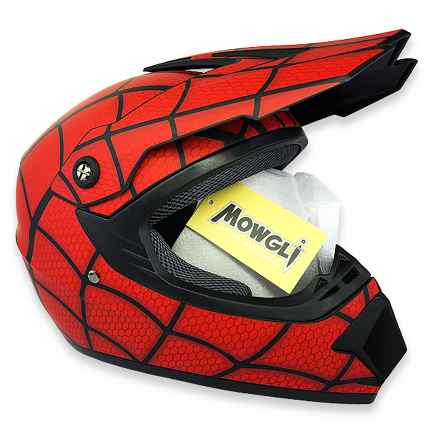 Детский кроссовый шлем MGI красный паук