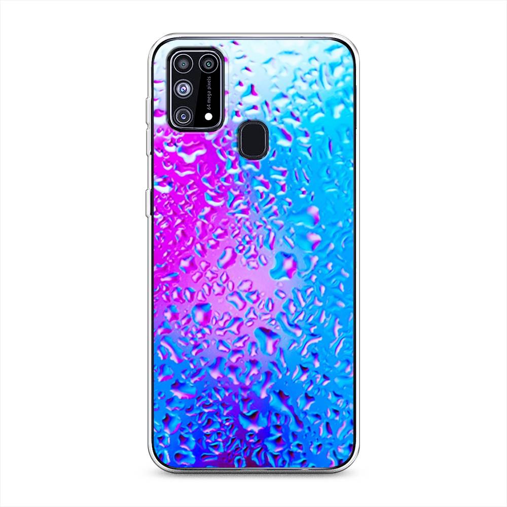 

Чехол на Samsung Galaxy M31 "Капли на стекле", Голубой;розовый, 2100750-3