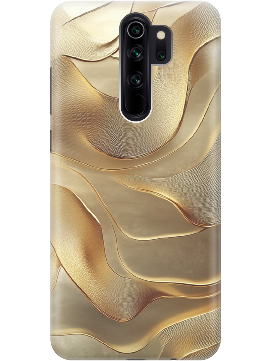 

Силиконовый чехол на Xiaomi Redmi Note 8 Pro с принтом "Золотистые волны", Прозрачный;бежевый;золотистый, 721936331