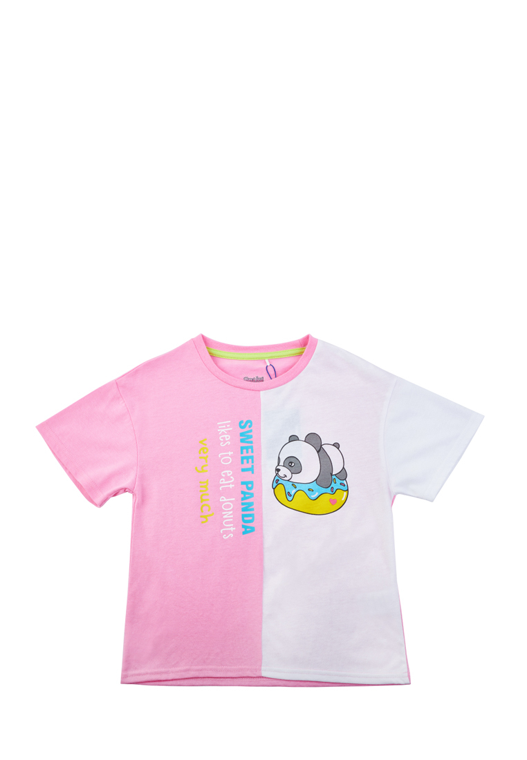 

Футболка колор-блок, крой Oversize SS23C94801016 Max&Jessi 209921 цв.белый, розовый р.6-7, 209921