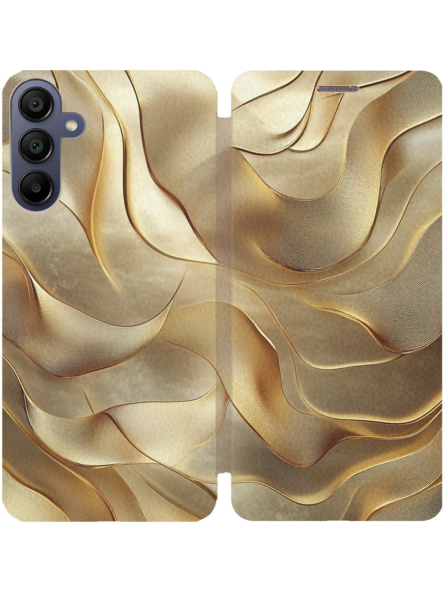 

Чехол-книжка на Samsung Galaxy A15 с принтом "Золотистые волны" золотой, Бежевый;золотистый, 780484531