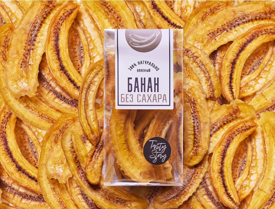 Фруктовые Слайсы Tasty Story Банан Вяленый (Без Сахара) 30 Г