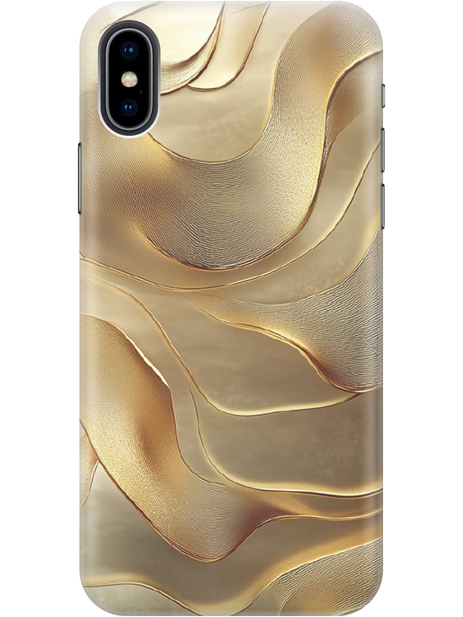 

Силиконовый чехол на Apple iPhone Xs/X с принтом "Золотистые волны", Прозрачный;бежевый;золотистый, 715365431