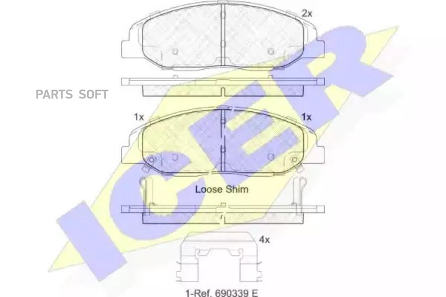 

Колодки тормозные ICER 182141 cadillac CTS 3.6