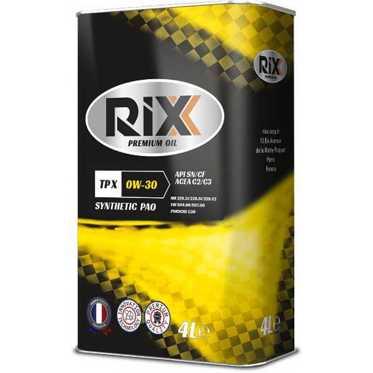 

RIXX АКЦИЯ 41 TP X 0W-30 SN/CF C2/C3 Масло моторное синт. 4L