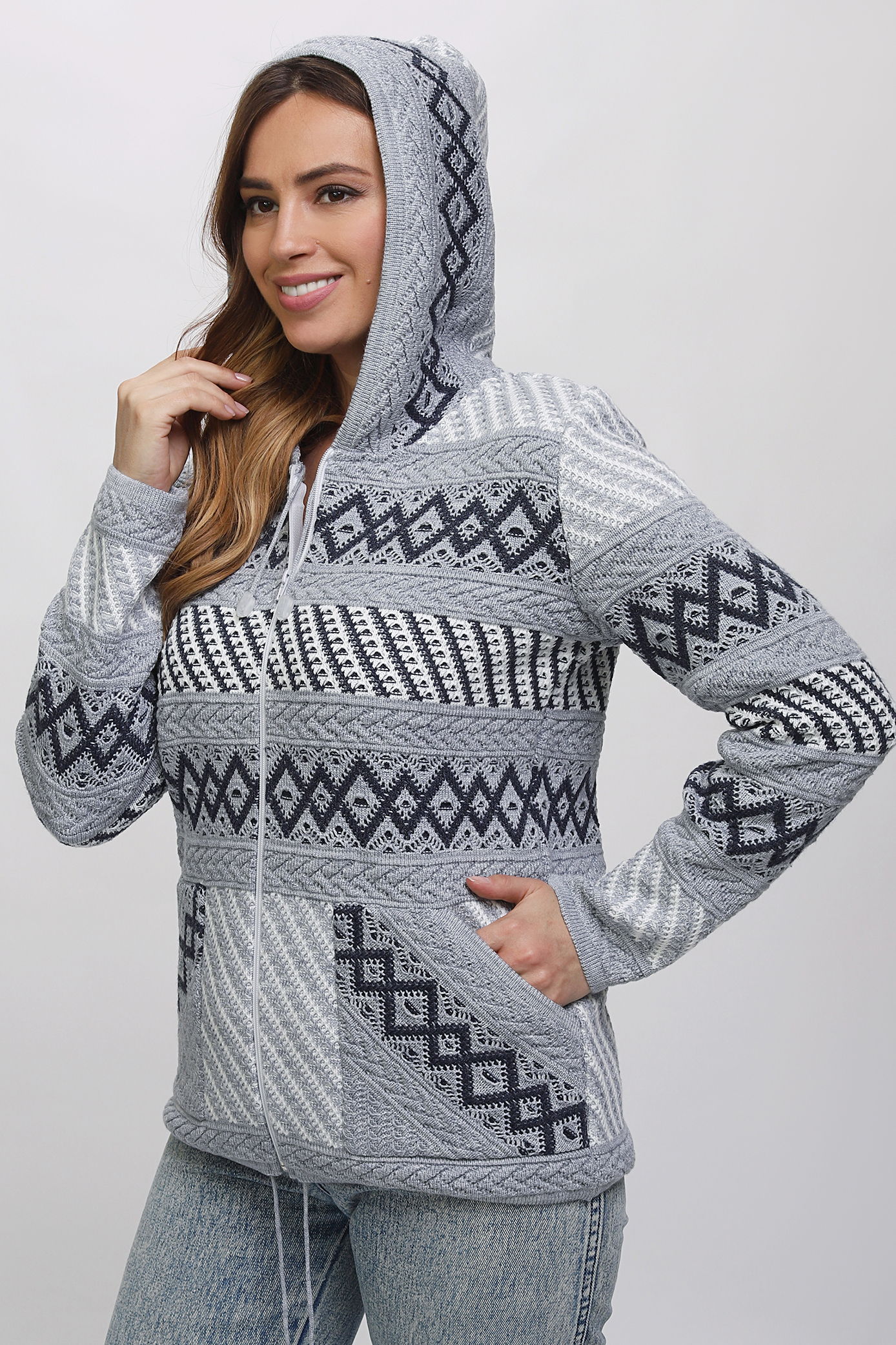 

Кардиган женский Злата Стиль 5-608 к серый 46 RU, 5-608 к