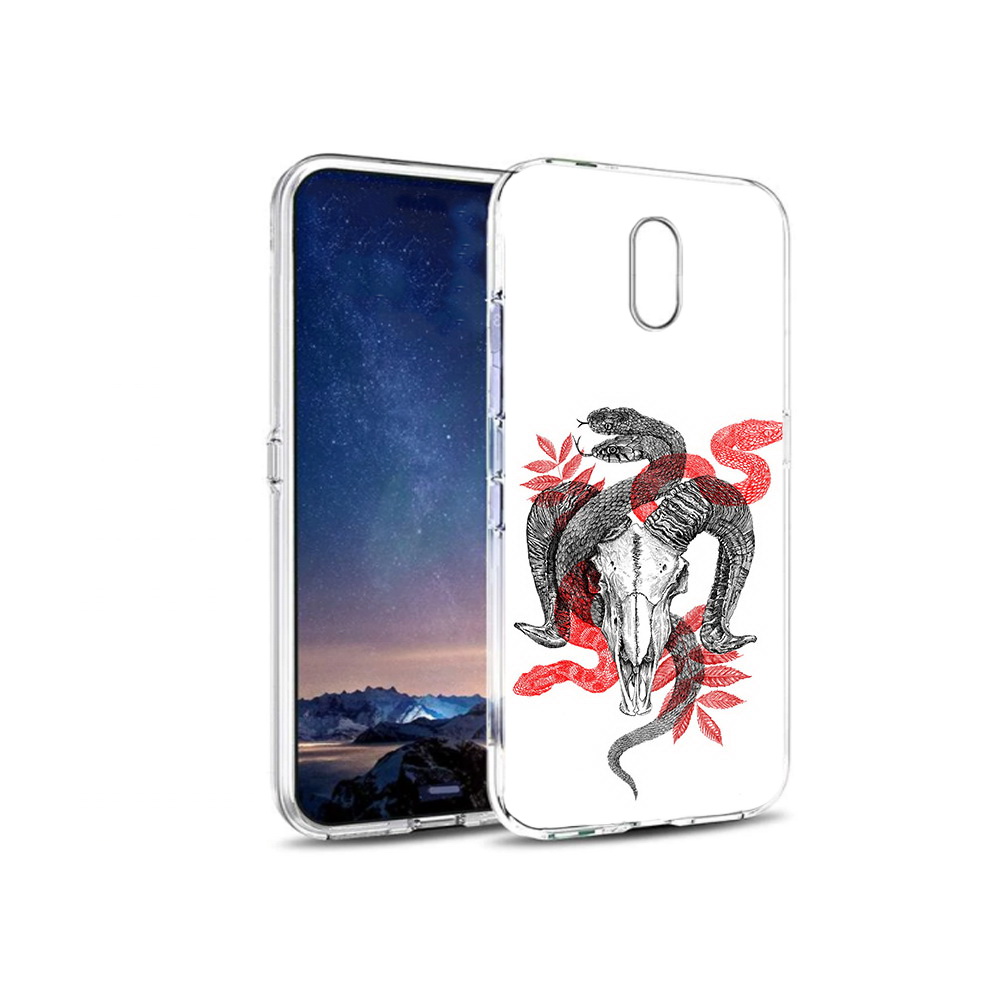 

Чехол MyPads Tocco для BQ 5016G змея в черепе рисунок, Прозрачный, Tocco