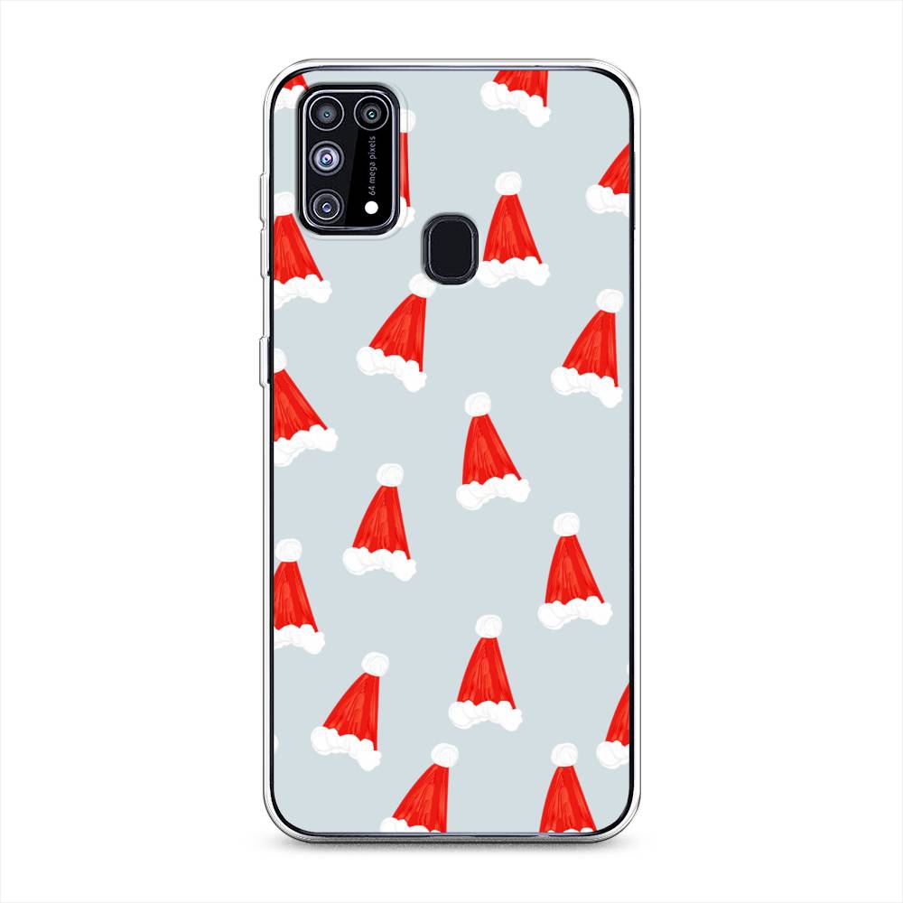 

Чехол на Samsung Galaxy M31 "Новогодние шапочки", Белый;красный;серый, 2100750-5