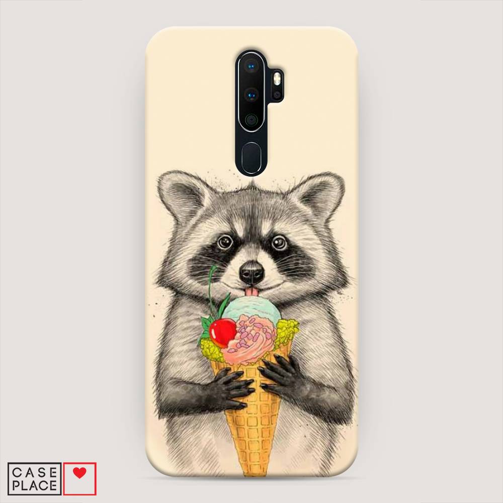 

Пластиковый чехол "Енот с мороженым" на Oppo A9 (2020), 251920-7