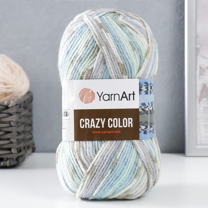 

Пряжа "Crazy color" 25% шерсть, 75% акрил 260м/100гр (179 ледяной-беж), Разноцветный, Пряжа для вязания "Crazy color"
