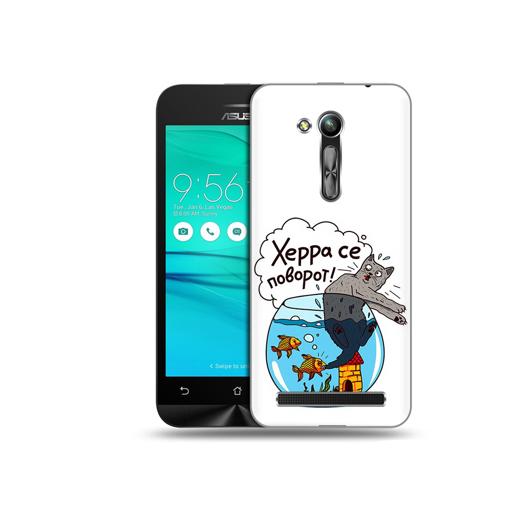

Чехол MyPads Tocco для Asus ZenFone Go (ZB452KG) Рыбы с котом, Прозрачный, Tocco