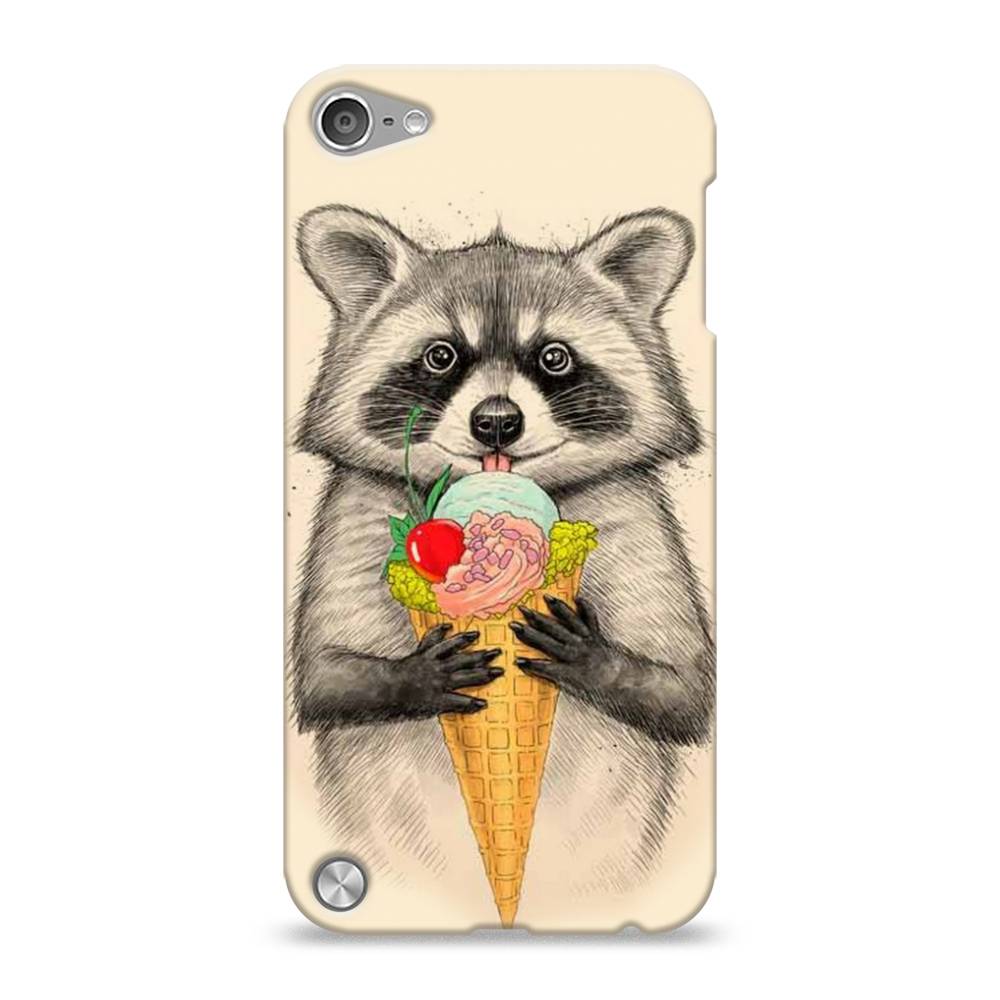 

Пластиковый чехол "Енот с мороженым" на Apple iPod Touch, 11120-7