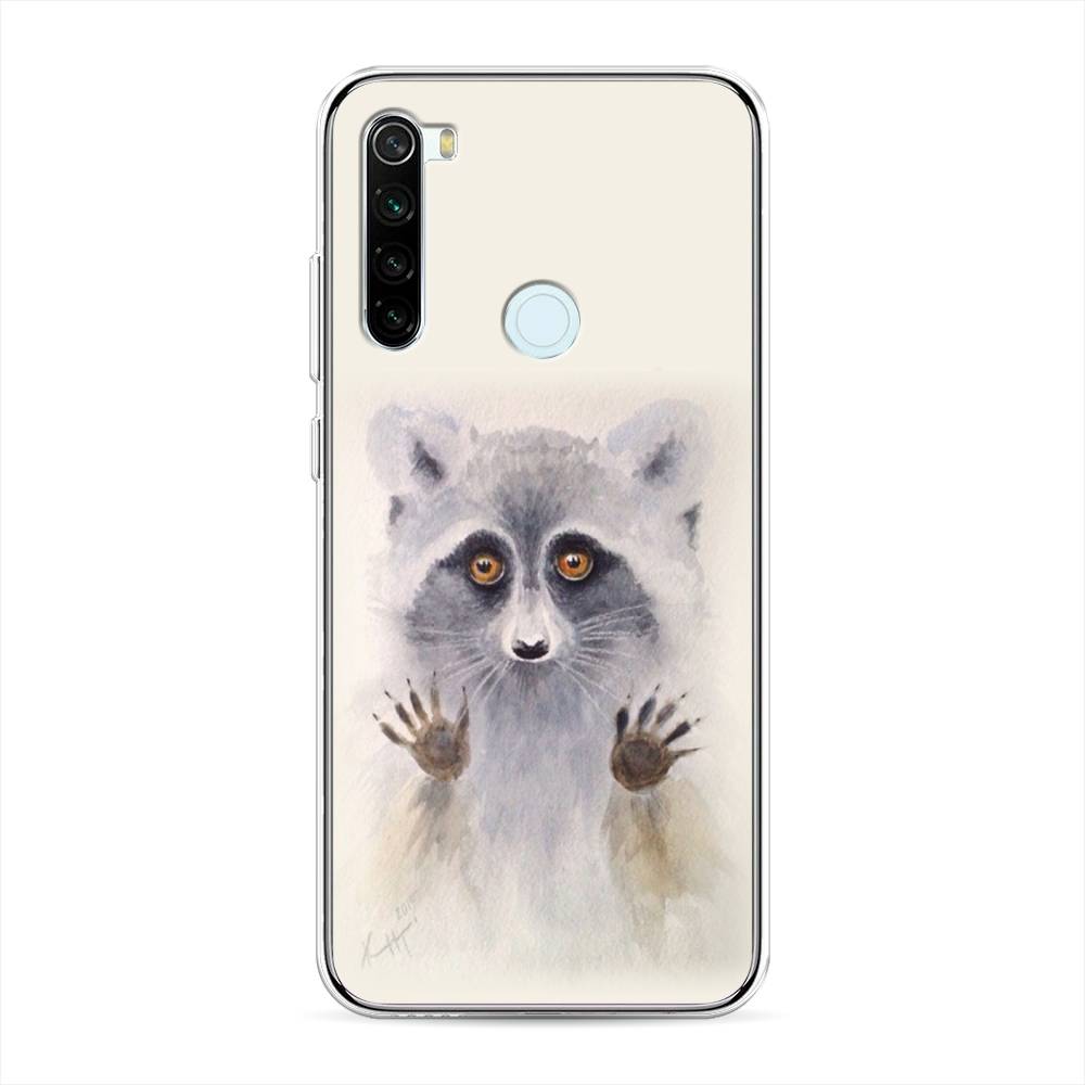 

Чехол на Xiaomi Redmi Note 8T "Енот за стеклом", Бежевый;серый, 37450-4