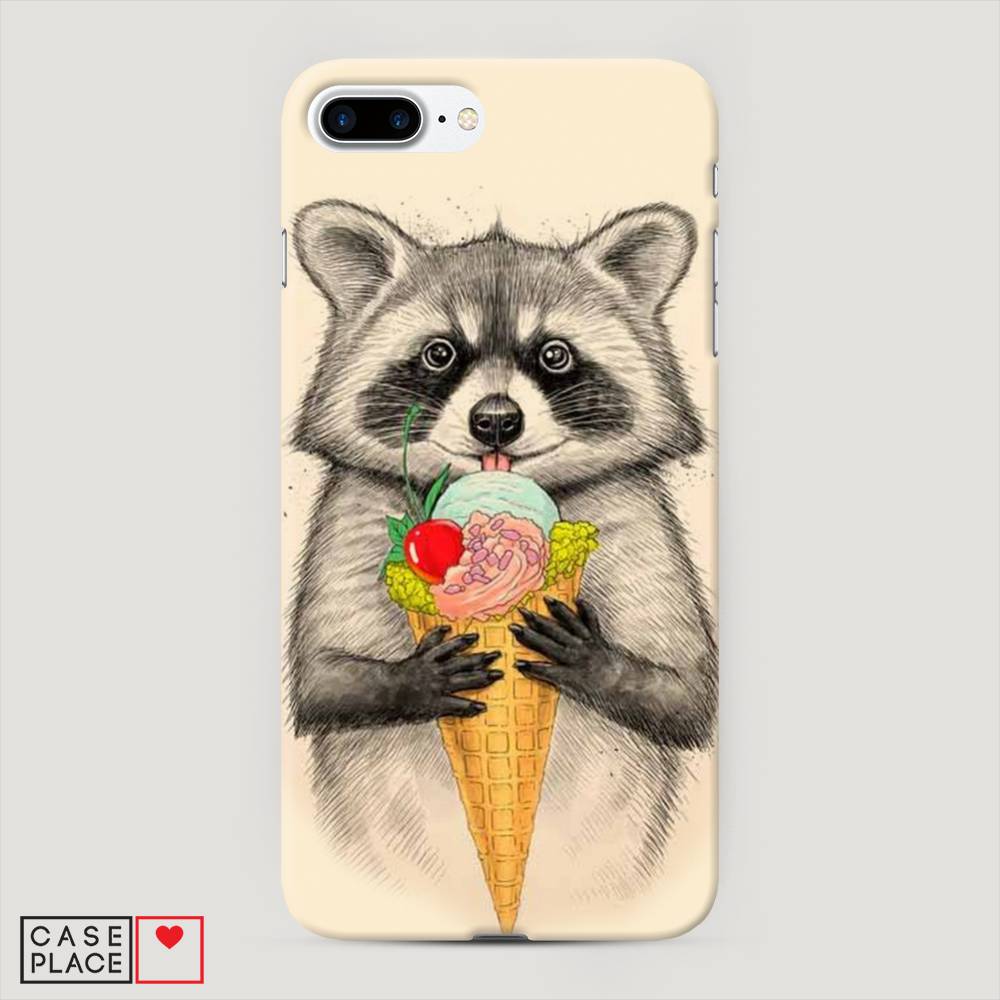 

Пластиковый чехол "Енот с мороженым" на Apple iPhone 8 Plus, 10920-7