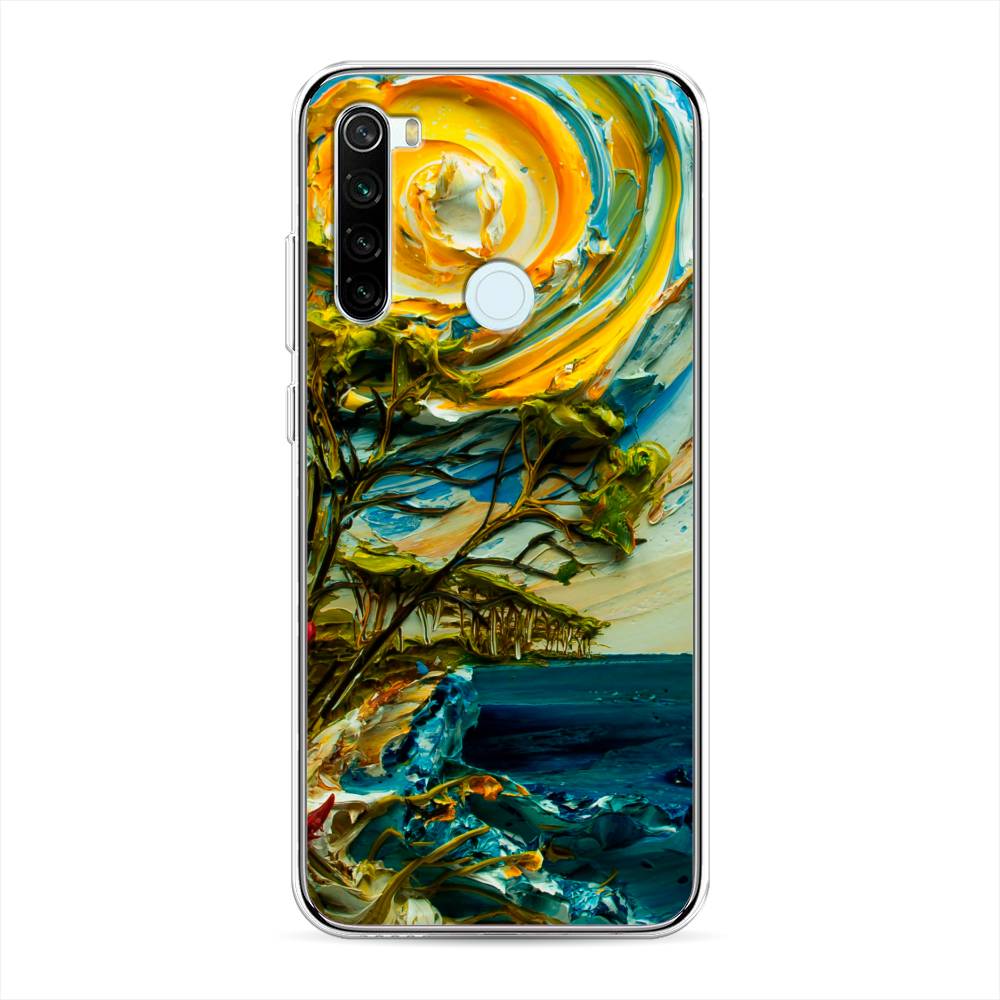 

Чехол на Xiaomi Redmi Note 8T "Солнце живопись", Желтый;синий, 37450-4