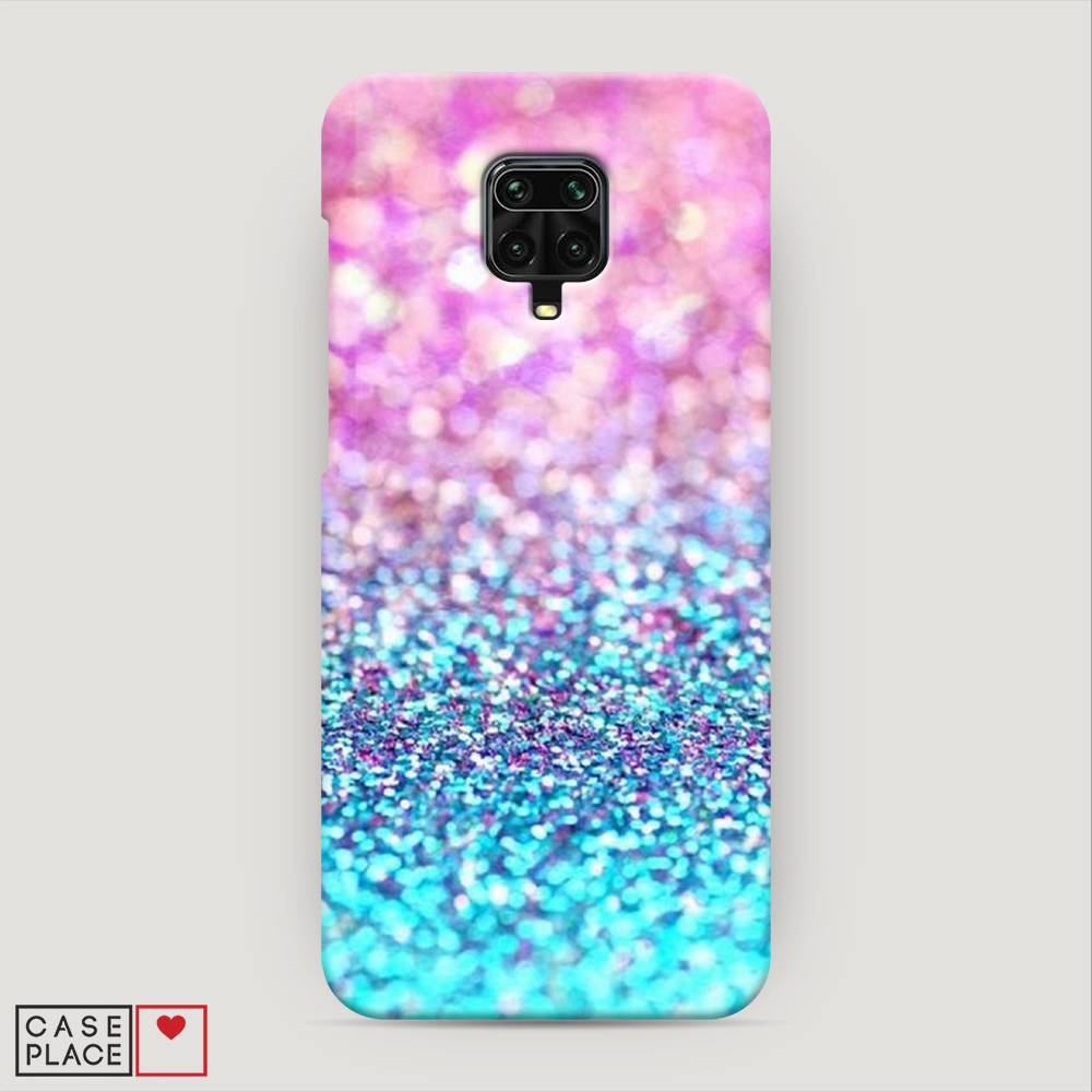 

Пластиковый чехол "Розово-голубые глиттеры рисунок" на Xiaomi Redmi Note 9 Pro