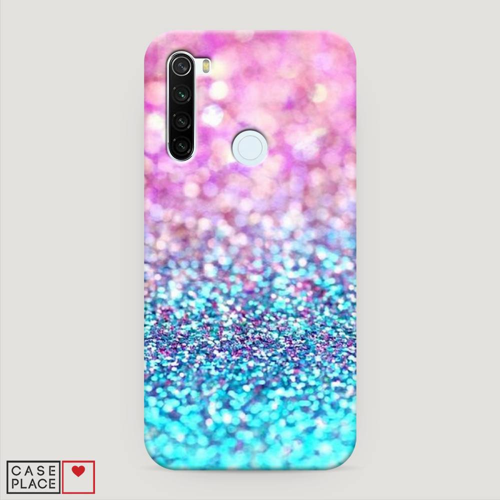 

Пластиковый чехол "Розово-голубые глиттеры рисунок" на Xiaomi Redmi Note 8T