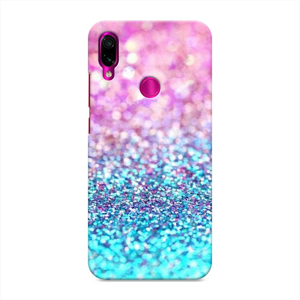 

Пластиковый чехол "Розово-голубые глиттеры рисунок" на Xiaomi Redmi Note 7