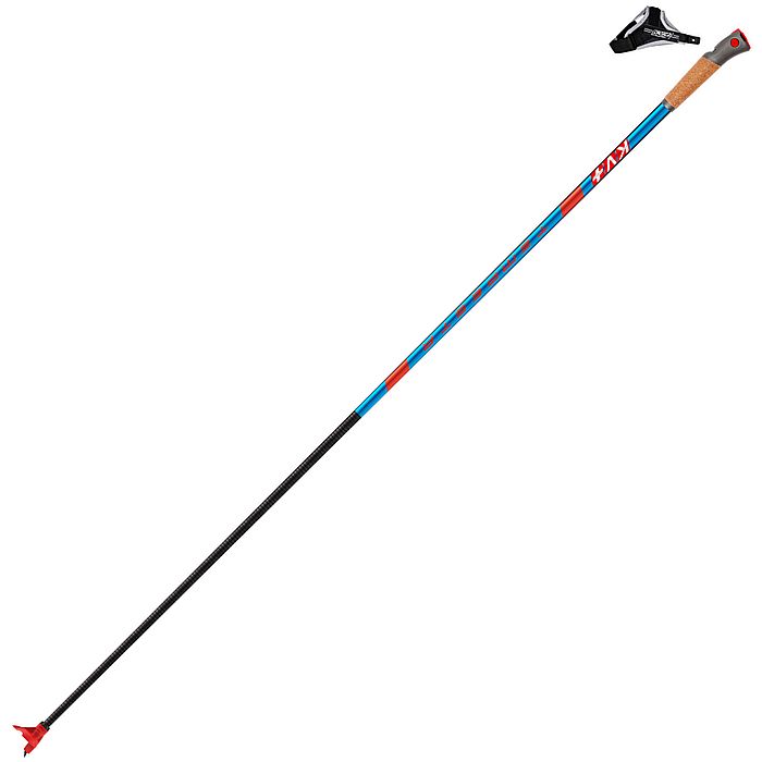 Лыжные палки KV+ (23P007) Tempesta Blue (Карбон 100%) голубой, черный 167,5