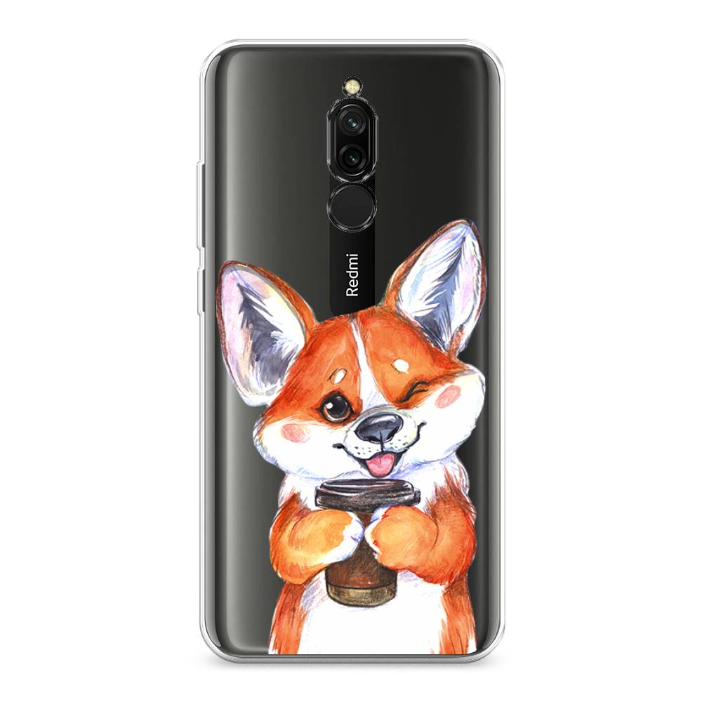 

Чехол на Xiaomi Redmi 8 "Корги с кофе", Оранжевый;белый, 37150-4