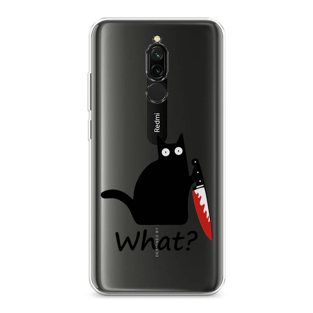 

Чехол на Xiaomi Redmi 8 "Котик с ножом", Черный;красный, 37150-6