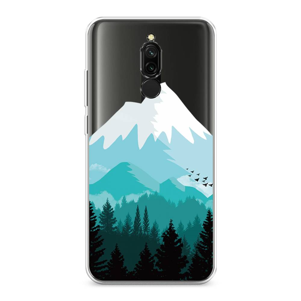 

Чехол на Xiaomi Redmi 8 "Синяя снежная гора", Белый;голубой, 37150-2