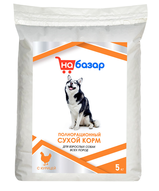 

Сухой корм для собак На базар с мясом курицы и рисом, 5 кг, 78711571015