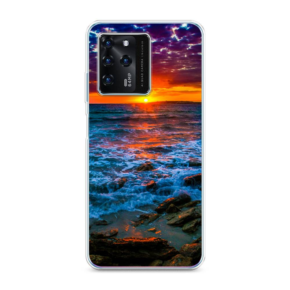 

Чехол на ZTE Blade V30 "Закат 1", Оранжевый;синий, 135350-2