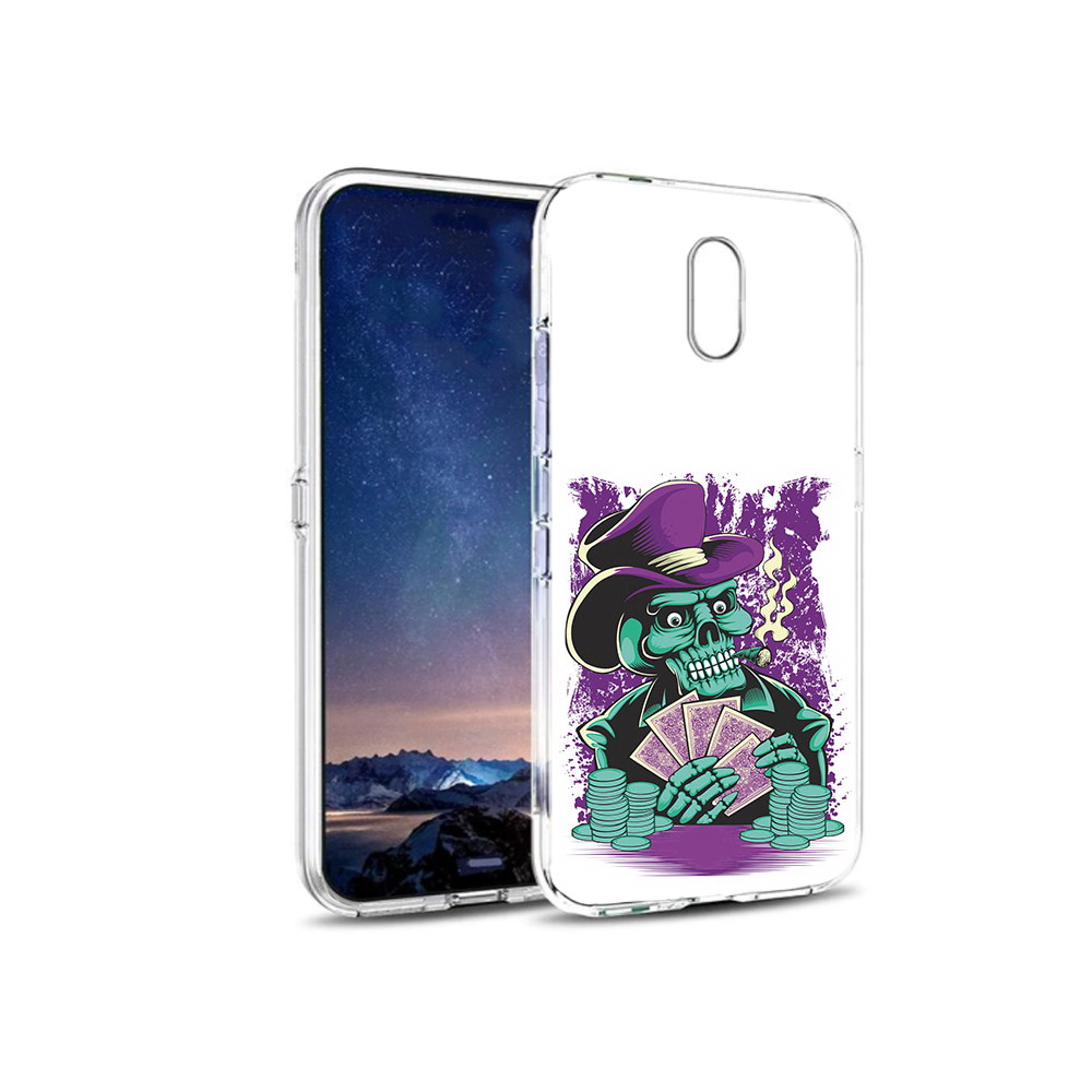 

Чехол MyPads Tocco для BQ 5016G зеленый череп с картами, Прозрачный, Tocco