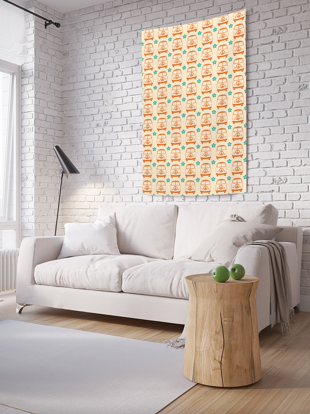 

Вертикальное фотопанно на стену JoyArty Мирные минивены 100x150 см, Мирные минивены