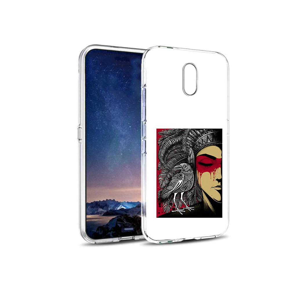

Чехол MyPads Tocco для BQ 5016G девушка с вороном в абстракции, Прозрачный, Tocco
